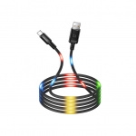 Usams US-SJ287 U16 Voice Control LED Flowing Type-C Cable 1M - Black