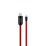 Hoco U29 Micro-USB Charging Cable with LED Timing Display - Red