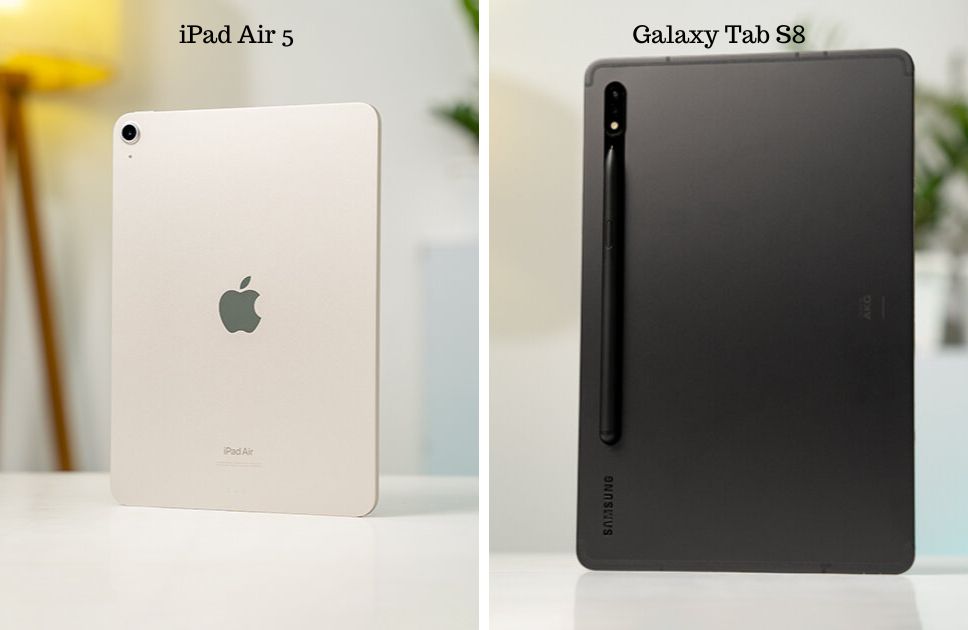 iPad air 5 vs Samsung galaxy tab s8 design
