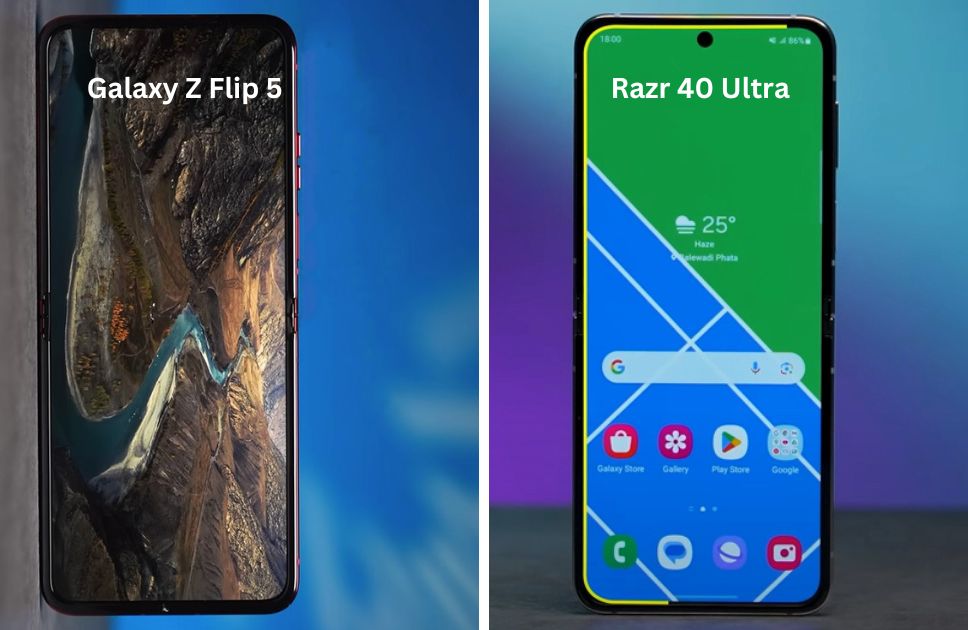 Motorola Razr 40 Ultra vs Galaxy Z Flip 5: Display
